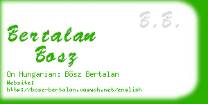 bertalan bosz business card